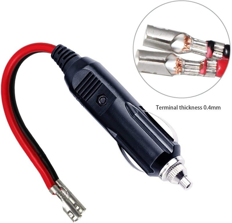SPARKING 12V 12volt Fused Replacement Cigarette Lighter Male Plug with Leads - 15amp Male Cigar Lighter Replacement Power Plug 12V DC Auto Cigarette Male Plug Battery Charger Kit Cigar Plug Connector - Image 2